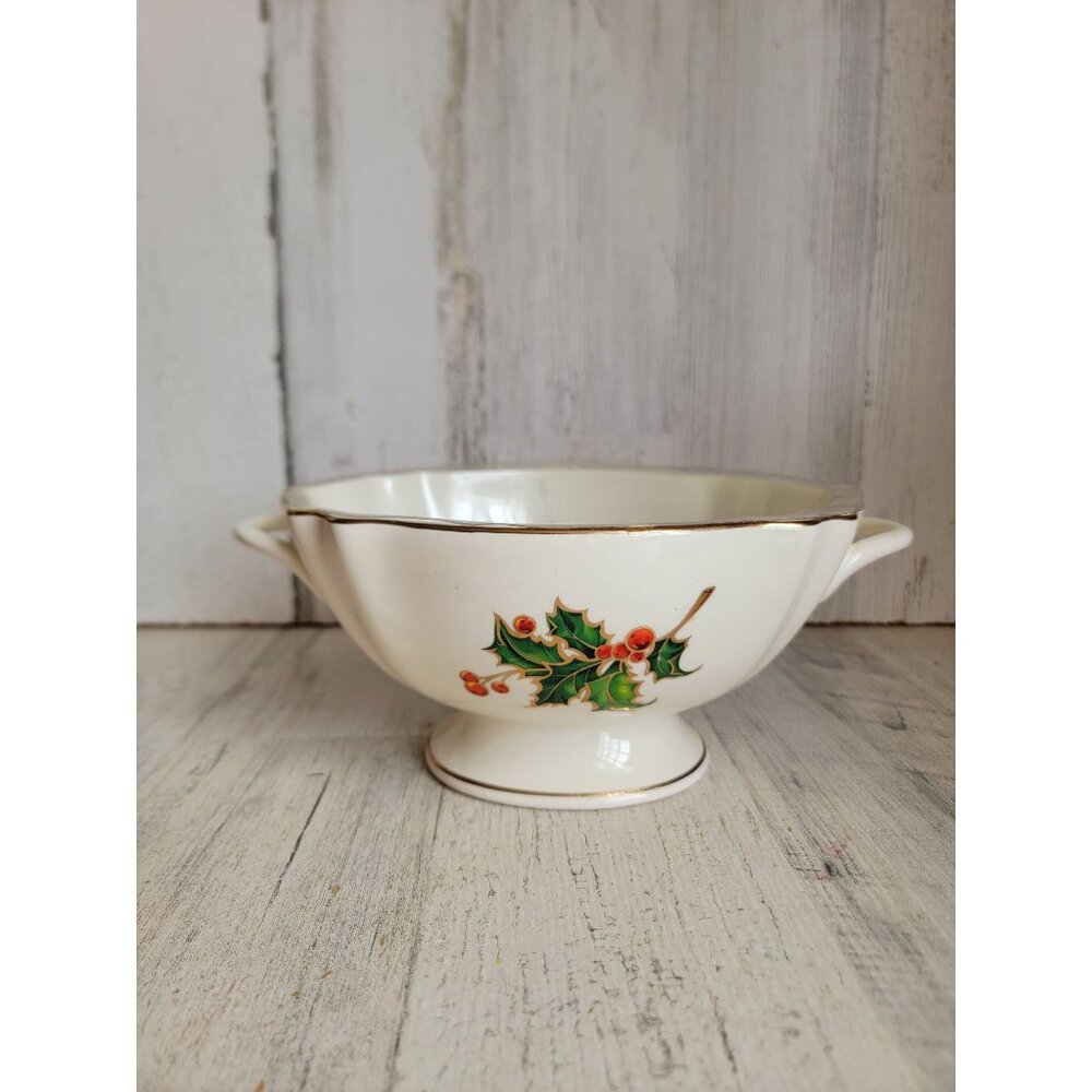 Teleflora mistletoe‎ serving bowl Xmas home decor figure kitchen
